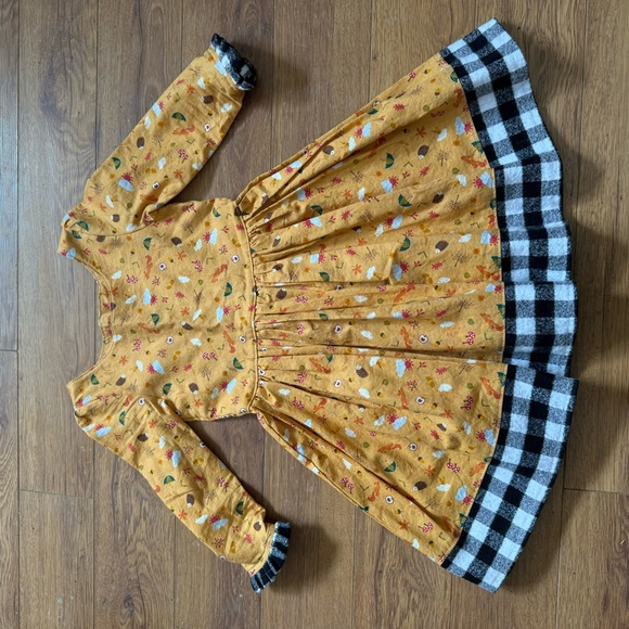Girls Handmade Forest Critters Dress - Picture 4 of 6